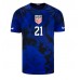 Cheap United States Timothy Weah #21 Away Football Shirt World Cup 2022 Short Sleeve